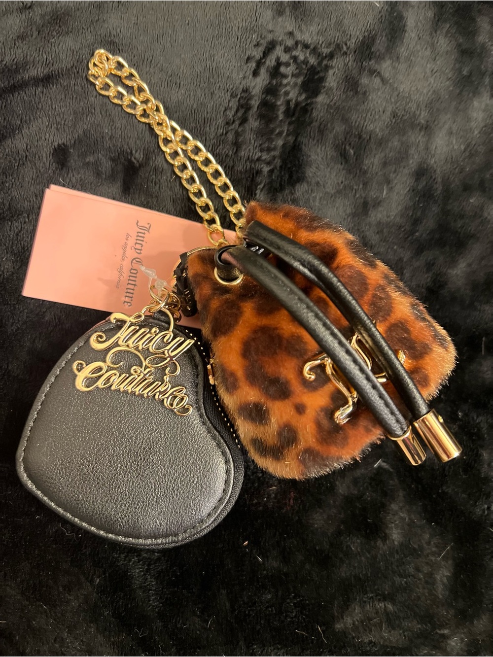 Juicy Couture leopard-print faux-fur mini drawstring bucket bag-NWOT - Picture 5 of 7